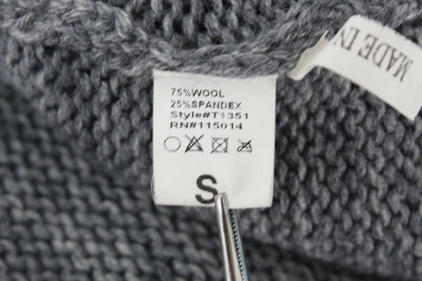 Nikibiki Sz S Gray Knit Wool Blend Vest With Attached Scarf