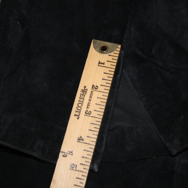 Icicle Sz 10 x 32 Black Straight Leg 100% Suede Leather Polyester Lined Pant