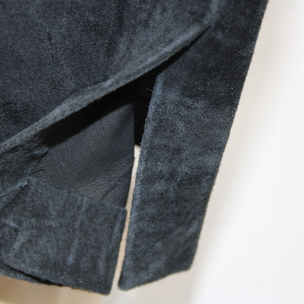 Icicle Sz 10 x 32 Black Straight Leg 100% Suede Leather Polyester Lined Pant