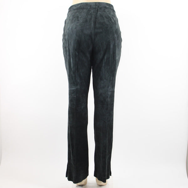 Icicle Sz 10 x 32 Black Straight Leg 100% Suede Leather Polyester Lined Pant