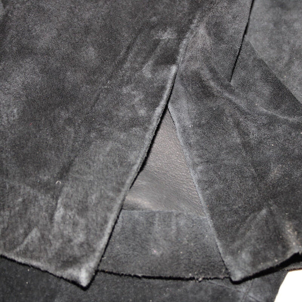 Icicle Sz 10 x 32 Black Straight Leg 100% Suede Leather Polyester Lined Pant