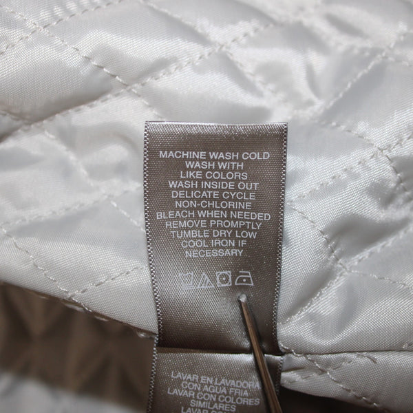 Liz Claiborne Jacket Sz S Silver Hooded Zipper Pockets 100% Polyester Jacket