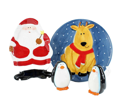Pfaltzgraff Collectibles NEW Hand Painted 4Pc Holiday Helpers Table Set