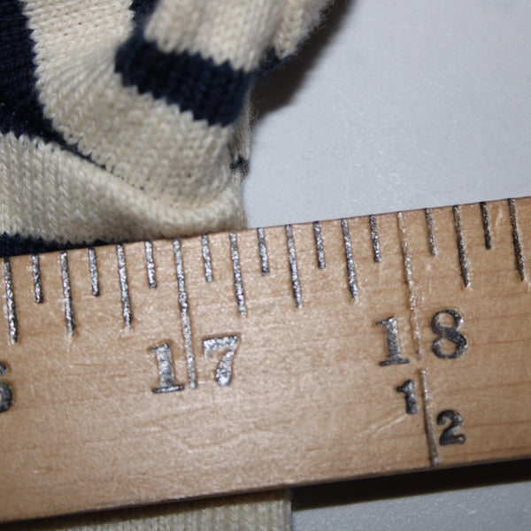 Eileen Fisher Sz XXS Cream Navy Blue Striped 100% Organic Cotton Sweater