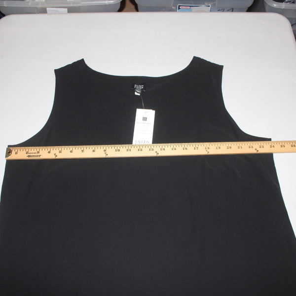 Eileen Fisher Top NEW $138 Sz 2X Black Rounded Shell 100% Silk Top