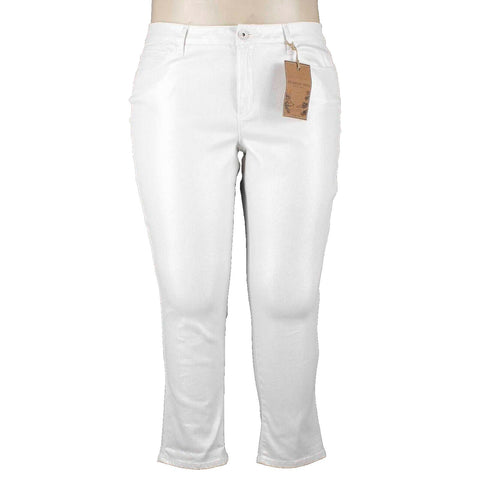 Coldwater Creek NEW $90 Sz 12 x 26 Silver White Cotton Blend  Ankle Jean