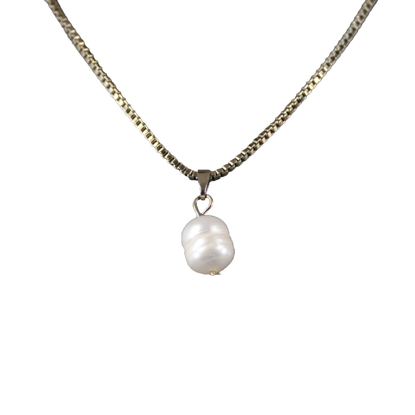 Banana Republic Goldtone Freshwater Pearl 16" Ext. 2" Boc Chain Necklace