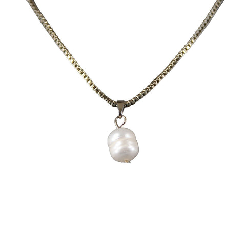 Banana Republic Goldtone Freshwater Pearl 16" Ext. 2" Boc Chain Necklace