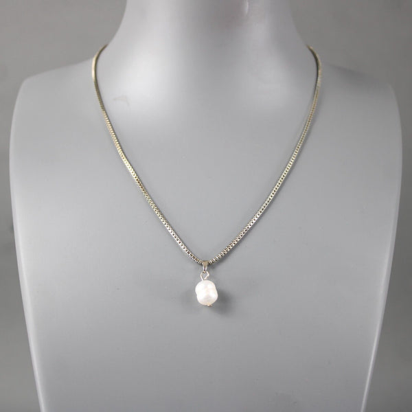 Banana Republic Goldtone Freshwater Pearl 16" Ext. 2" Boc Chain Necklace