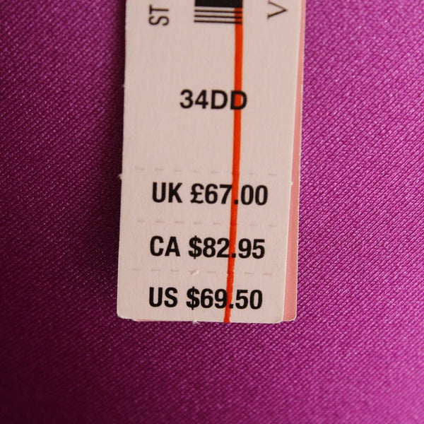 Victorias Secret NEW $70 Sz 34DD Purple Silver Rhinestone T Strap Poly Bra Top