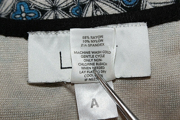 Ann Taylor LOFT Sz 0 Blue Black Gray 2Pc Belt Faux Wrap Rayon Blend Dress