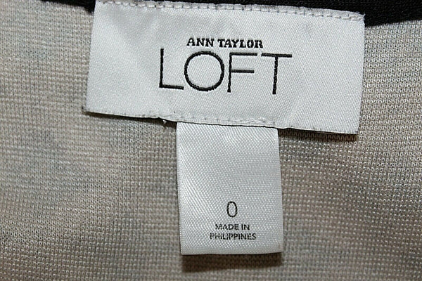 Ann Taylor LOFT Sz 0 Blue Black Gray 2Pc Belt Faux Wrap Rayon Blend Dress