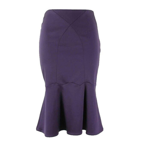 Laundry Sz 2 Purple Acetate Nylon Spandex Bottom Flare Tulip Skirt