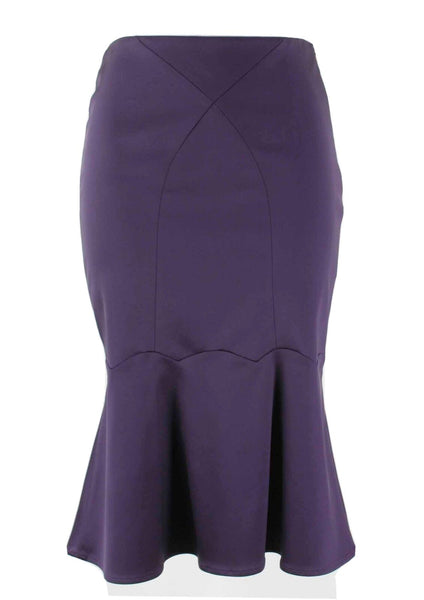 Laundry Sz 2 Purple Acetate Nylon Spandex Bottom Flare Tulip Skirt