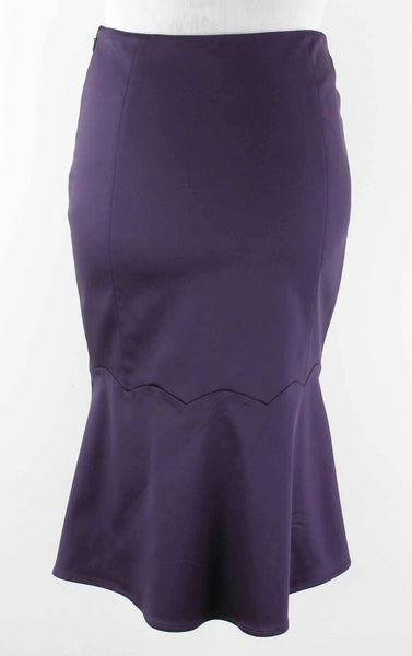 Laundry Sz 2 Purple Acetate Nylon Spandex Bottom Flare Tulip Skirt