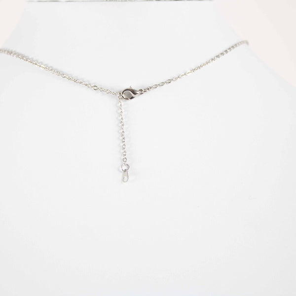 MICHELLE Silvertone NEW Rhinestone Accent 14.5" w 4.5" Multi Ring Ext Necklace