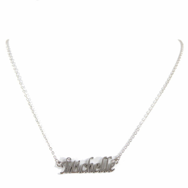 MICHELLE Silvertone NEW Rhinestone Accent 14.5" w 4.5" Multi Ring Ext Necklace