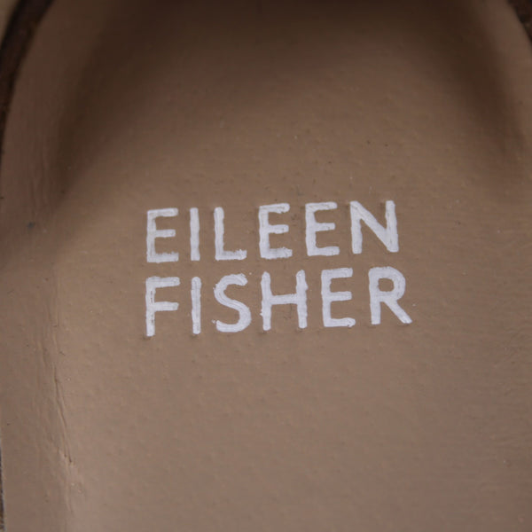 Eileen Fisher Heels Sz 9 Bronze Adjustable Ankle Strap Open Toe Leather 3" Heels