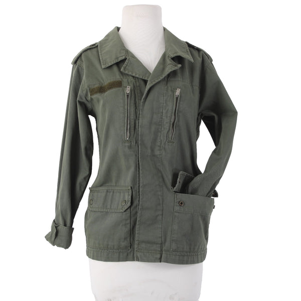 Top Ship Jacket Sz 4 Green Pockets Collared Denim 100% Cotton AS IS Jacket