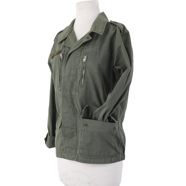 Top Ship Jacket Sz 4 Green Pockets Collared Denim 100% Cotton AS IS Jacket