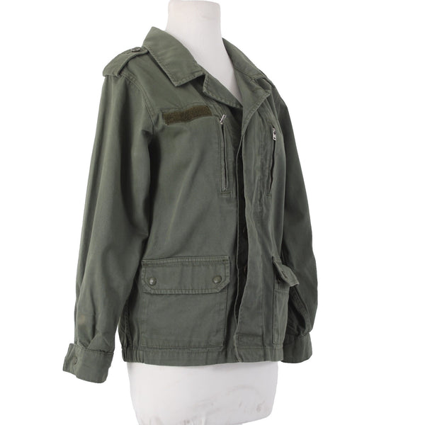 Top Ship Jacket Sz 4 Green Pockets Collared Denim 100% Cotton AS IS Jacket