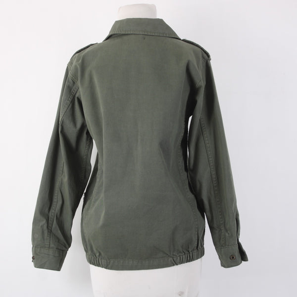 Top Ship Jacket Sz 4 Green Pockets Collared Denim 100% Cotton AS IS Jacket