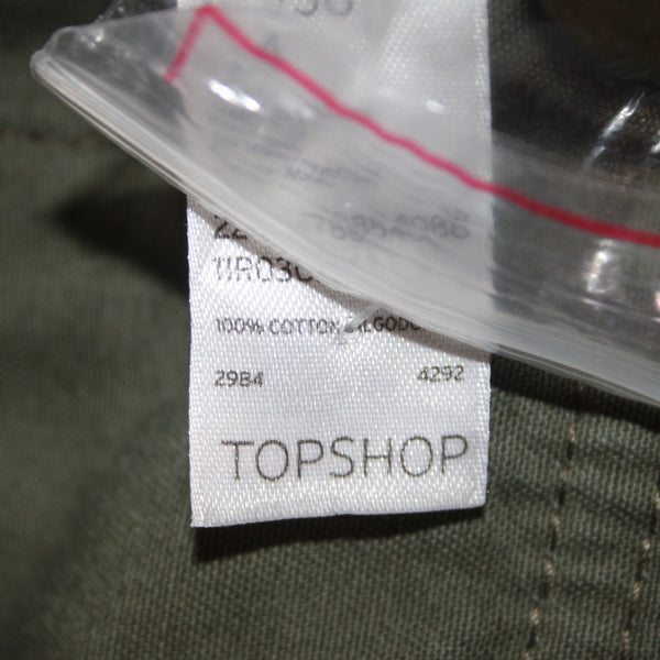 Top Ship Jacket Sz 4 Green Pockets Collared Denim 100% Cotton AS IS Jacket