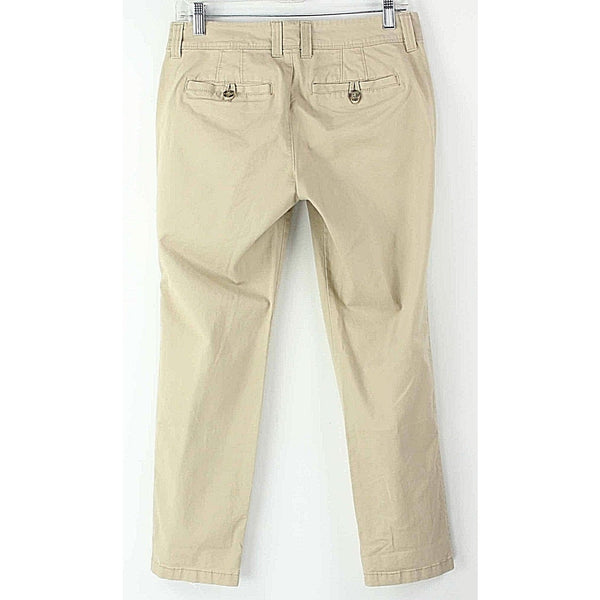 Old Navy Boyfriend Pant Sz 2 x 27" Tan Cotton Spandex Slim 5 Pocket Trouser Pant