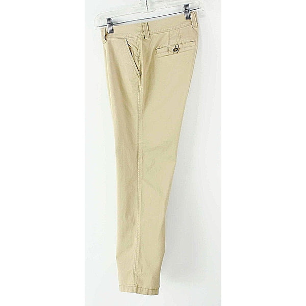 Old Navy Boyfriend Pant Sz 2 x 27" Tan Cotton Spandex Slim 5 Pocket Trouser Pant