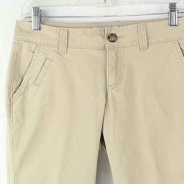 Old Navy Boyfriend Pant Sz 2 x 27" Tan Cotton Spandex Slim 5 Pocket Trouser Pant