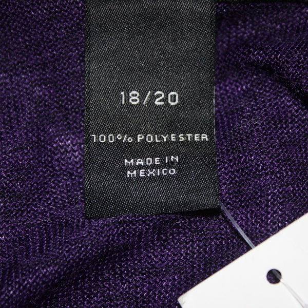 Lane Bryant Top NEW $45 Sz 18/20 Purple Black Crown Sheer 100% Polyester Top