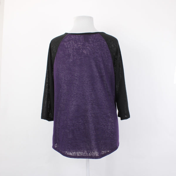 Lane Bryant Top NEW $45 Sz 18/20 Purple Black Crown Sheer 100% Polyester Top