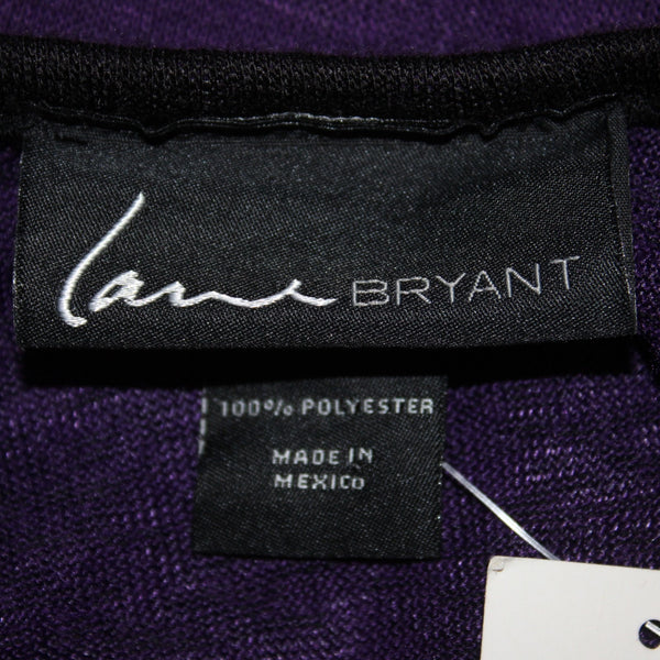 Lane Bryant Top NEW $45 Sz 18/20 Purple Black Crown Sheer 100% Polyester Top