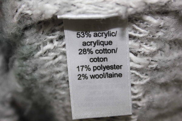 Maurices Sz S Gray White Moss Open Weave Acrylic Cotton Wool Blend Sweater