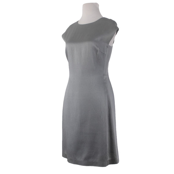 Theory Dress Sz 10 Gray Silver Lined Acetate Wool Viscose Polyester Dress