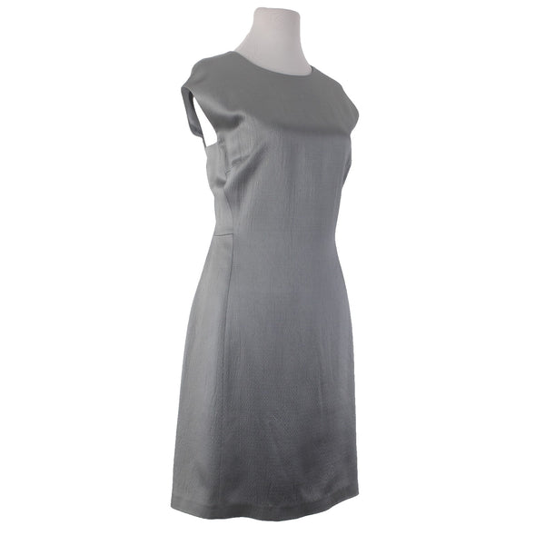 Theory Dress Sz 10 Gray Silver Lined Acetate Wool Viscose Polyester Dress