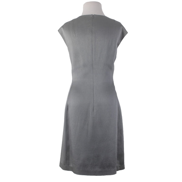 Theory Dress Sz 10 Gray Silver Lined Acetate Wool Viscose Polyester Dress