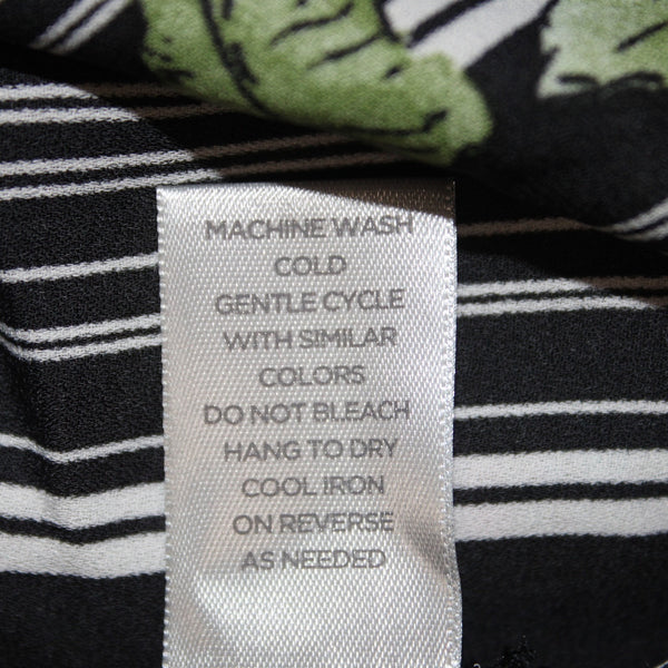 Avenue Top NEW $55 Sz 26/28 4X Black Multi Color Striped Floral 100% Poly Top