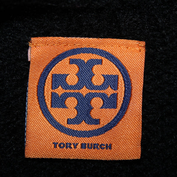 Tory Burch Sz M Black Sleeveless Open Knit Rhinestones Wool Alpaca Polyamide Top