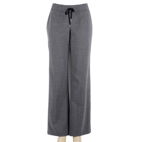 Athleta Sz 8 x 32 Gray Black Poly Wool Blend Drawstring Elastic Waist Pant