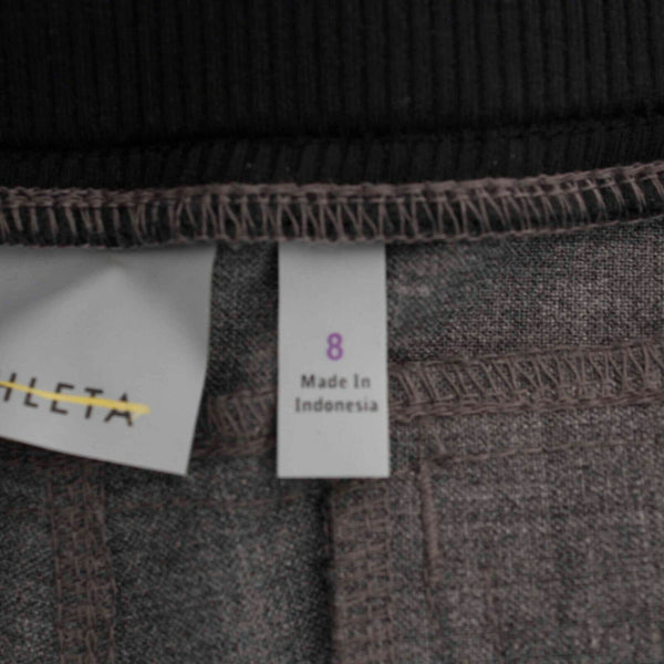 Athleta Sz 8 x 32 Gray Black Poly Wool Blend Drawstring Elastic Waist Pant