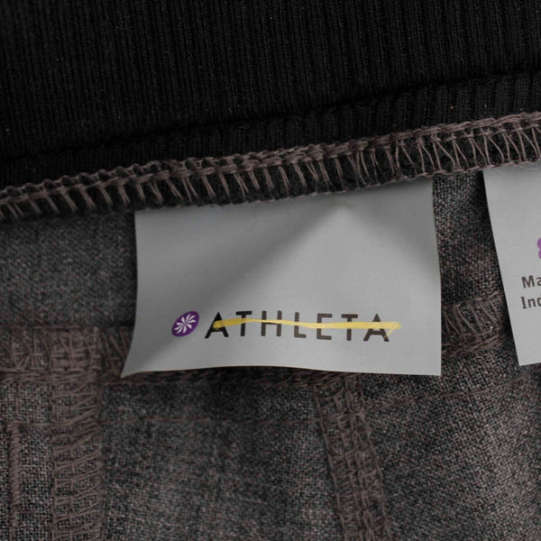 Athleta Sz 8 x 32 Gray Black Poly Wool Blend Drawstring Elastic Waist Pant