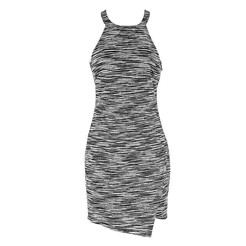 Astr Sz S Grey Black Bottom Wrap Fitted Polyester Rayon Spandex Bodycon Dress
