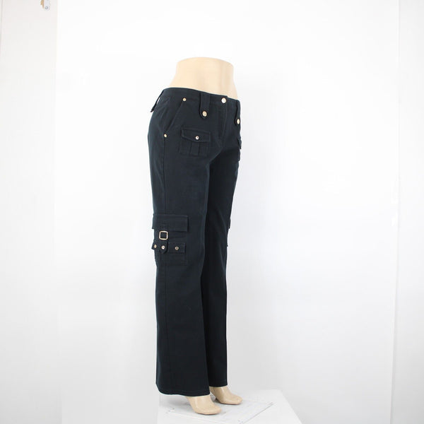 St John Sport Essentials Sz 10 x 33 Dark Navy Gold Cargo Sporty Pockets Pant