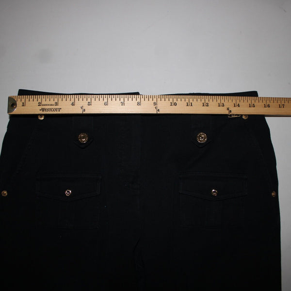St John Sport Essentials Sz 10 x 33 Dark Navy Gold Cargo Sporty Pockets Pant