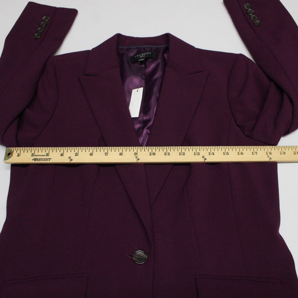 Talbots NEW $129 Sz 10P Purple Perfect Pocket Poly Blnd Poly Lined Blazer Jacket