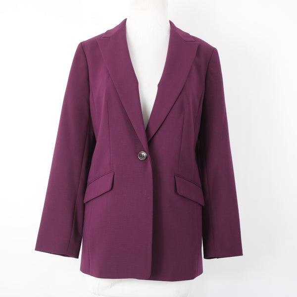 Talbots NEW $129 Sz 10P Purple Perfect Pocket Poly Blnd Poly Lined Blazer Jacket