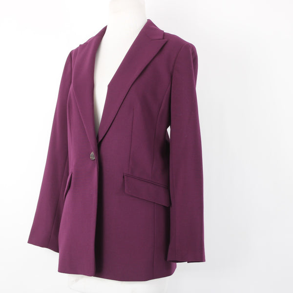 Talbots NEW $129 Sz 10P Purple Perfect Pocket Poly Blnd Poly Lined Blazer Jacket