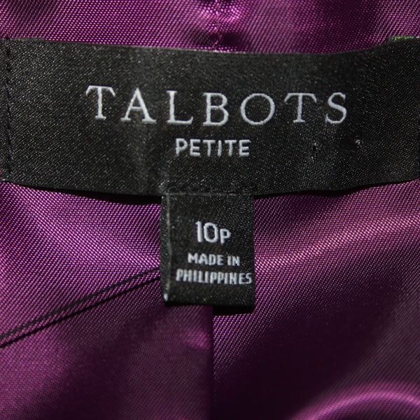 Talbots NEW $129 Sz 10P Purple Perfect Pocket Poly Blnd Poly Lined Blazer Jacket