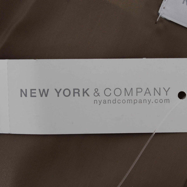 New York And Company NEW $75 Sz 14 Brown White Pinstriped Faux Pockets Blazer